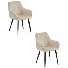  NANA szék - bézs bársony / 2 db fekete láb bútor