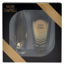 Naomi Campbell Queen of Gold, Edt 15ml + 50ml Tusfürdő kozmetikai ajándékcsomag