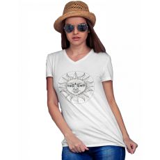  Nap szimbólum - Női V Nyakú Póló