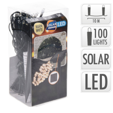  Napelemes fényfüzér 100 LED-es meleg dekorációs kellék