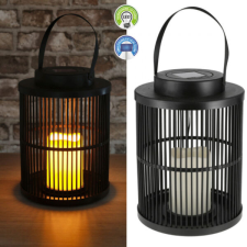  Napelemes LED lámpa, fekete, rácsos 28cm 56457 kültéri világítás