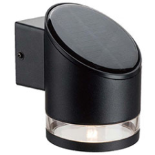  Napelemes oldalfali lÃ¡mpa (fekete) 1W, meleg fehÃ©r kültéri világítás