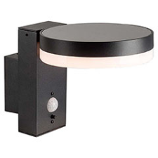  Napelemes oldalfali lámpa, PIR mozgásérzékelős szenzorral (fekete) 1.8W, meleg fehér kültéri világítás