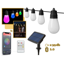  Napelemes Smart Villanykörte izzós kültéri kerti LED fényfüzér Színes 11747LED30 kültéri világítás