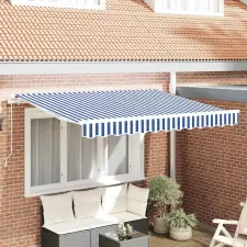  Napellenző ponyva Kék és Fehér 330 x 195 cm Poliészter nyílászáró