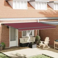  Napernyő keret Burgundi 450 × 300 cm Poliészter PU bevonattal nyílászáró