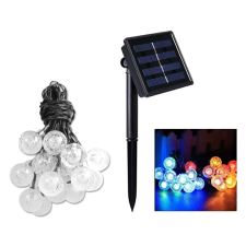 Napfényfüzér 20 RGB LED-del, IP44, 4,85 m, fekete kábel karácsonyfa izzósor