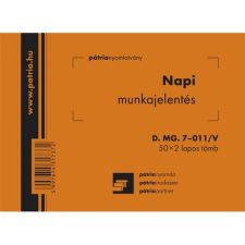  Napi munkajelentés 50x2 lapos tömb A/6 fekvő nyomtatvány