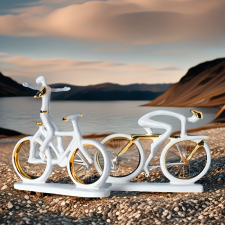 NapiKütyü Kerámia divatos kerékpár szobor dekoráció