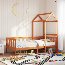  Nappali Ágy Szett 2 pcs Faggyú barna Tömör fenyőfa ágy és ágykellék