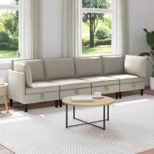  Nappali bútor szett 4 pcs Zabpehely Szövet bútor