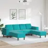  Nappali Kanapé 3 pcs Türkiz 250 x 188 x 76 cm