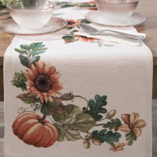  Napraforgó és tök mintás gobelin asztalterítő Natúr 40x100 cm +/-5% lakástextília