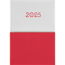  Naptár, tervező, A5, napi, DAYLINER "Contrast", fehér-piros határidőnapló
