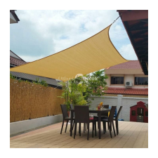  Napvitorla - árnyékoló teraszra, erkélyre és kertbe szögletes 3x3 m homok színben - HDPE masszív anyagból kerti bútor