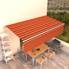  narancssárga-barna kihúzható napellenző redőnnyel 6 x 3 m kerti bútor