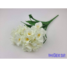  Nárcisz 7 ágú selyem csokor 42cm - Fehér dekorációs kellék