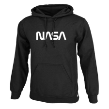Nasa Worm nagyméretű kenguruzsebes pamut kapucnis pulóver - fekete férfi pulóver, kardigán