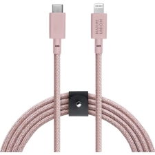 Native union USB-C apa - Lightning apa 2.0 Adat és töltő kábel - Rózsaszín (3m) kábel és adapter