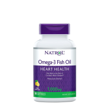 Natrol Omega 3 1000 mg Halolaj kapszula - Omega-3 Fish Oil (90 Lágykapszula, Természetes Citrom) vitamin és táplálékkiegészítő
