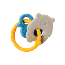 Nattou rágóka szilikon Medve és kacsa okker gyűrűn rágóka