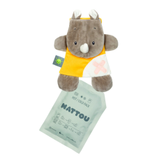 Nattou szundikendő plüss hideg/meleg terápiás gélpárnával BuddieZzz orrszarvú egyéb bébijáték