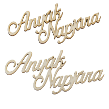  Natúr fa Anyák napjára felirat 13cm 2db-os dekorációs kellék