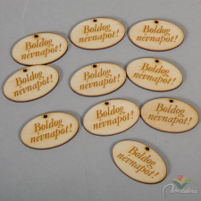  Natúr fa Boldog névnapot tábla 4cm 10db-os dekorációs kellék