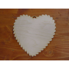  Natúr fa - Fodros szív nagy 19,5cm dekorációs kellék