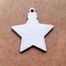  Natúr fa karácsonyfadisz, csillag. Mérete: 9 cm dekorációs kellék