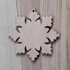  Natúr fa lézervágott hópihe, mérete: 100x100 mm dekorációs kellék