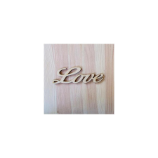 Natúr fa Love felirat, mérete: 15x5cm dekorációs kellék