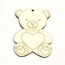  Natúr fa mackó, mérete: 8x5,5 cm dekorációs kellék