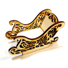  Natúr fa Mikulásszán, mérete: 8,5x5,5x4 cm. Lapraszerelten szállitjuk. dekorációs kellék