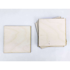 Natúr fa - Négyzet tábla 8x8cm 6db/csomag dekorációs kellék