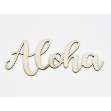  Natúr fa - &quot;Aloha&quot; felirat 7,7x20cm dekorációs kellék
