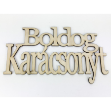 Natúr fa - "Boldog Karácsonyt" felirat koszorúra 11x20cm dekorációs kellék