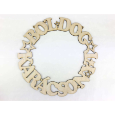  Natúr fa - &quot;Boldog Karácsonyt&quot; koszorú 25cm dekorációs kellék