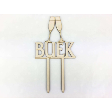 Natúr fa - "BUÉK" pezsgős 19cm dekorációs kellék