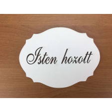 Natúr fa - "Isten Hozott" kiesős tábla fehér dekorációs kellék