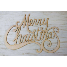 Natúr fa - "Merry Christmas" felirat óriás dekorációs kellék