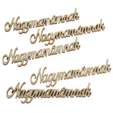  Natúr fa "Nagymamámnak" felirat 12cm 5db-os dekorációs kellék