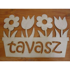 Natúr fa - "Tavasz" tábla virágládás 32cm dekorációs kellék