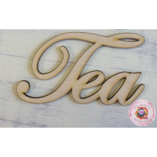 NATÚR FA - &quot;TEA&quot; FELIRAT 5X9CM dekorációs kellék