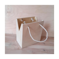  Natúr fa szatyor zsinórfüllel, mérete: 180x160x91 mm dekorációs kellék