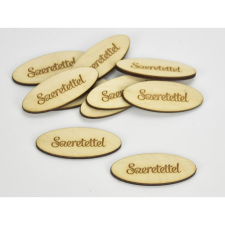  Natúr fa - Szeretettel ovál tábla 2x4,9cm 10db/csomag dekorációs kellék