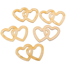  Natúr fa szív dupla 6cm 5db-os dekorációs kellék