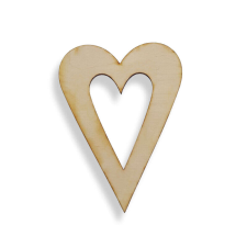  Natúr fa - Szív keret 15cm dekorációs kellék