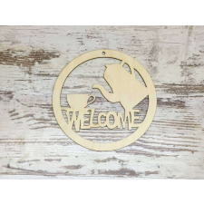  Natúr fa - Welcome coffee 25cm dekorációs kellék