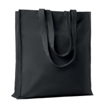NatureBrand hosszúfülű pamut bevásárlótáska toldással fekete kézitáska és bőrönd